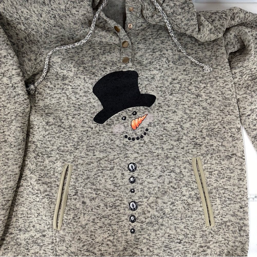 SHEILAY Hoodie Snowman Plus Sz XXL Kangaroo Pocket Drawstring Fleece Lin… - Picture 8 of 10